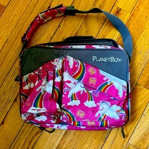 Planetbox Rover carrying case lunchbox in unicorn print—VGUC